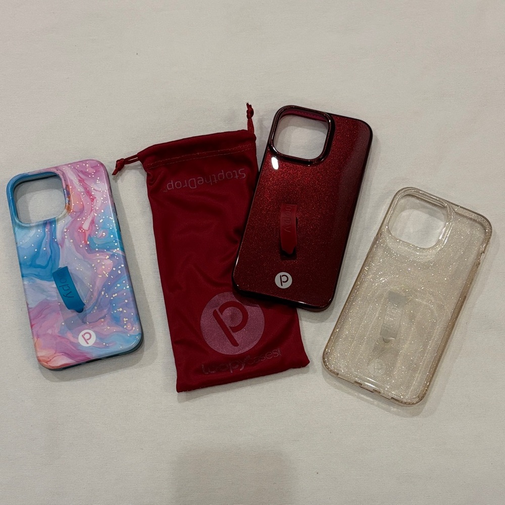 Loopy Case Set - Marble Blue, Red, Clear